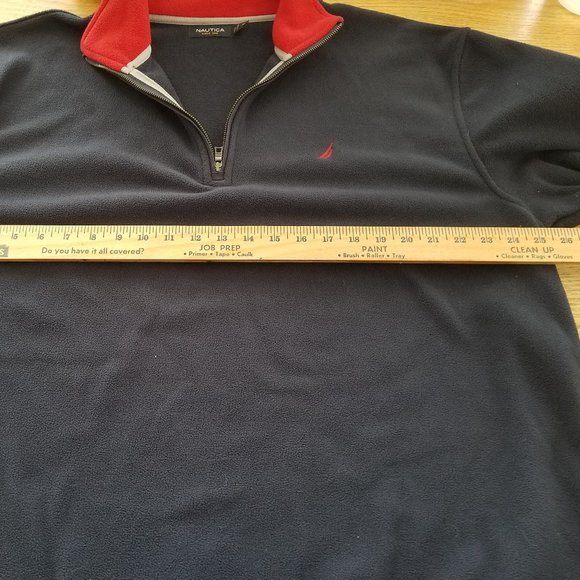 Nautica Mens Size XL Blue 1/4 Zip Fleece Jacket EUC - Picture 5 of 8